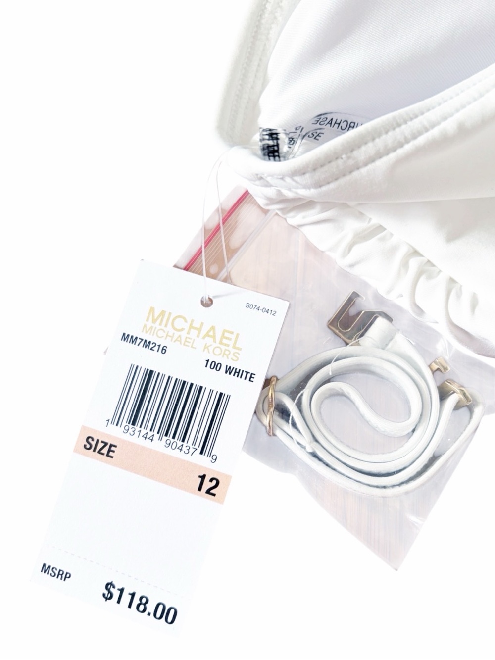 Michael Kors White One-Shoulder Underwire One Piece Swimsuit Size 10 - Picture 6 of 7